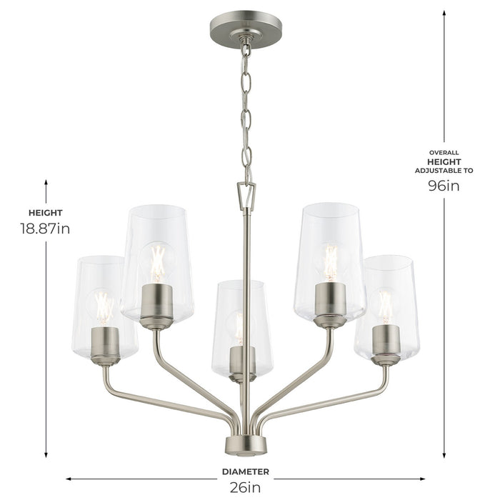 Myhouse Lighting Progress Lighting - P400442-009 - Five Light Chandelier - Celino - Brushed Nickel