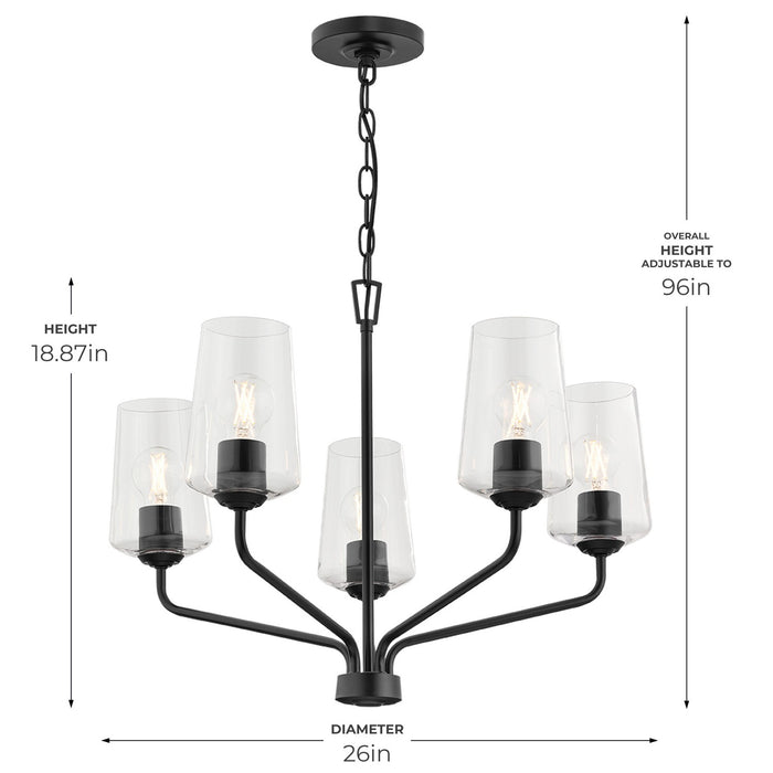 Myhouse Lighting Progress Lighting - P400442-031 - Five Light Chandelier - Celino - Black