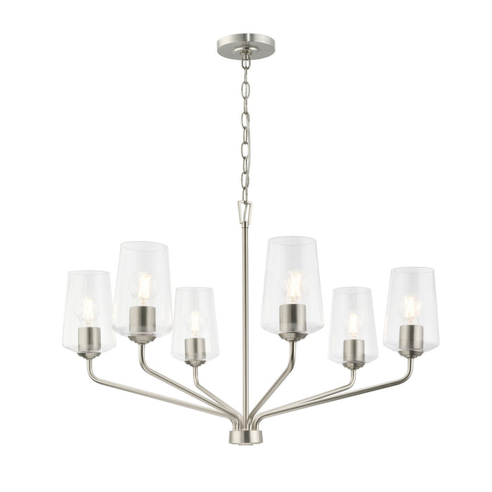 Myhouse Lighting Progress Lighting - P400443-009 - Six Light Chandelier - Celino - Brushed Nickel