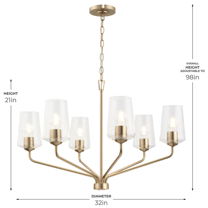 Myhouse Lighting Progress Lighting - P400443-177 - Six Light Chandelier - Celino - Champagne Bronze
