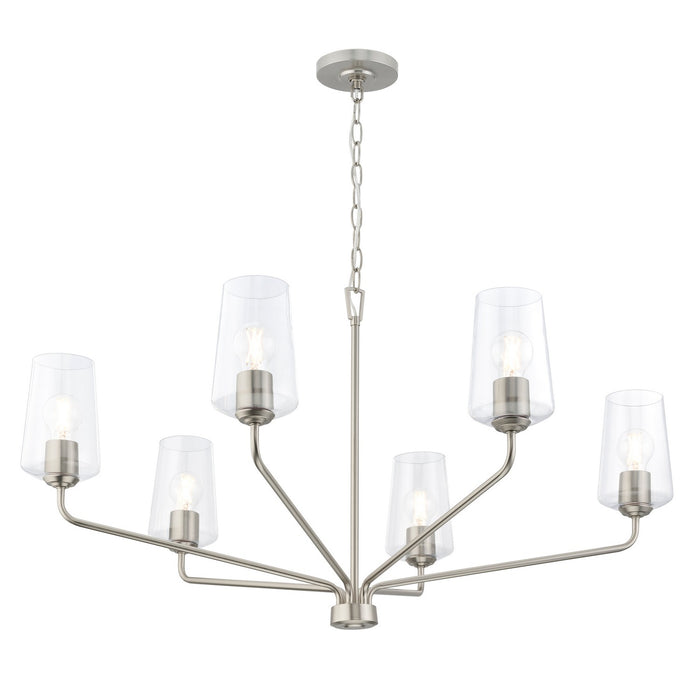 Myhouse Lighting Progress Lighting - P400444-009 - Six Light Chandelier - Celino - Brushed Nickel