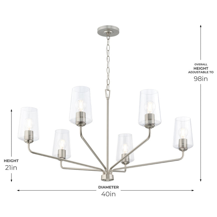 Myhouse Lighting Progress Lighting - P400444-009 - Six Light Chandelier - Celino - Brushed Nickel