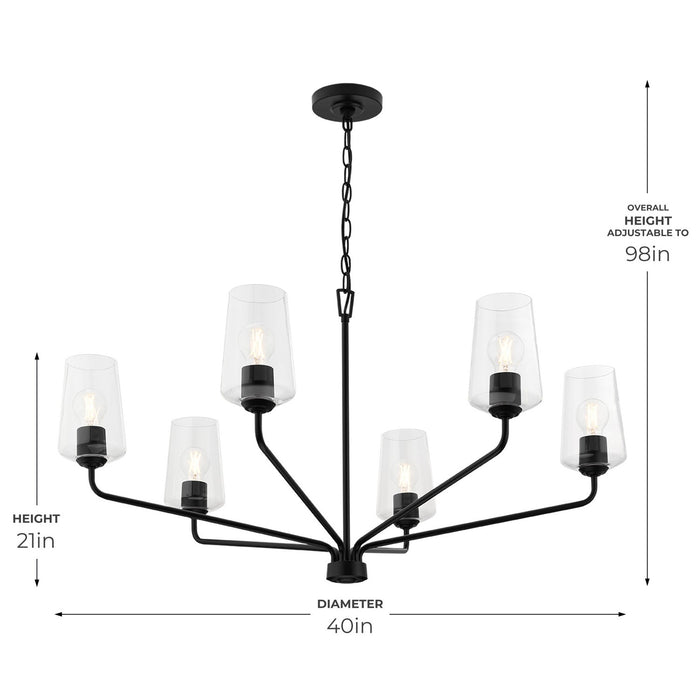 Myhouse Lighting Progress Lighting - P400444-031 - Six Light Chandelier - Celino - Black