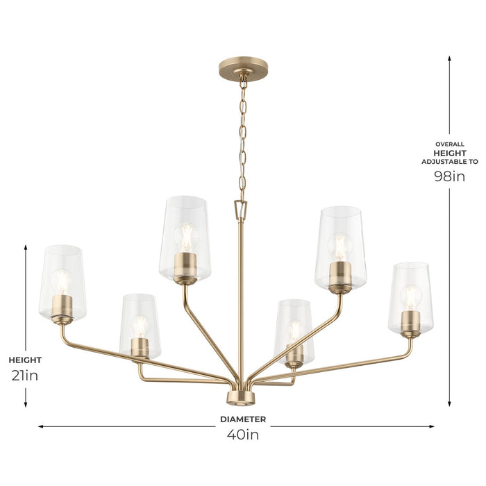 Myhouse Lighting Progress Lighting - P400444-177 - Six Light Chandelier - Celino - Champagne Bronze