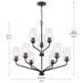 Myhouse Lighting Progress Lighting - P400445-031 - Nine Light Chandelier - Celino - Black