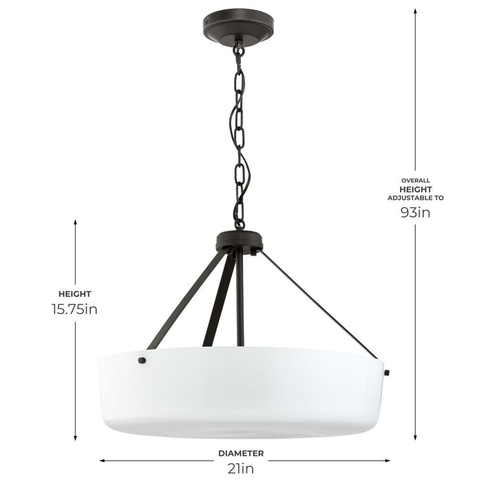 Myhouse Lighting Progress Lighting - P500508-020 - Three Light Convertible Pendant - Lieon - Antique Bronze