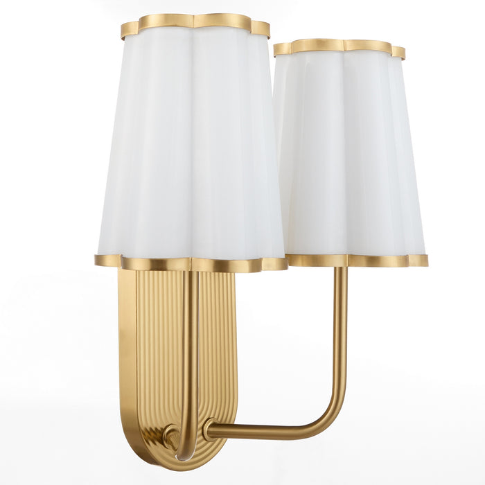 Myhouse Lighting Quorum - 5229-2-80 - Two Light Wall Mount - Belinder - Aged Brass