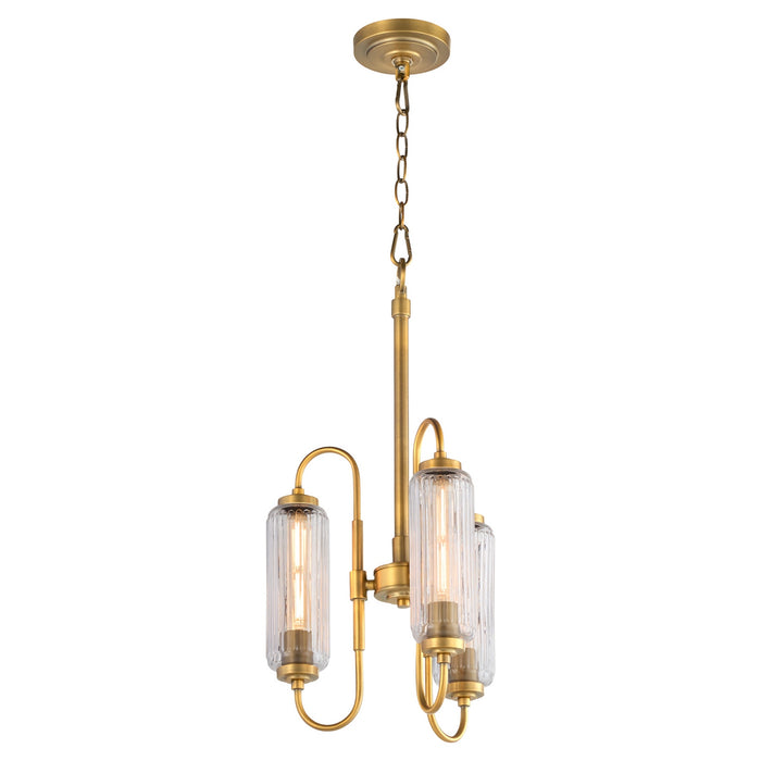 Myhouse Lighting Quorum - 8015-3-47 - Three Light Pendant - Whitmire - Brushed Brass