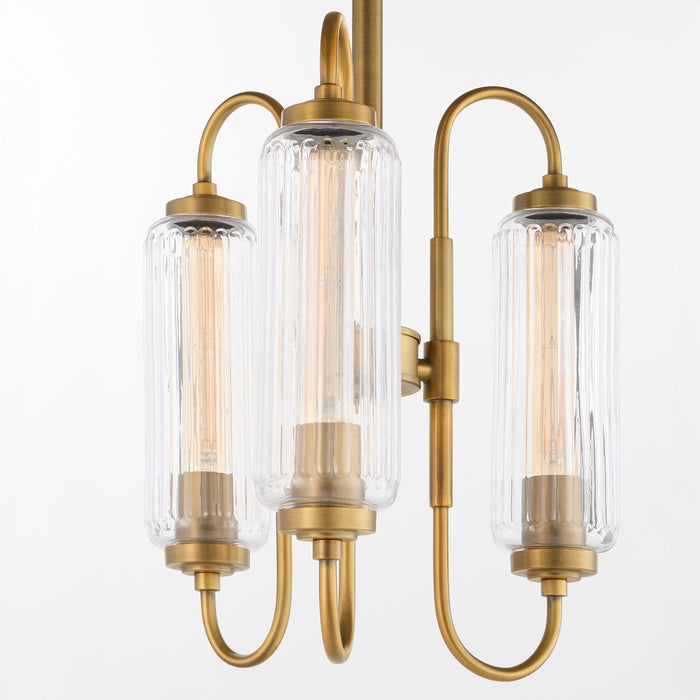 Myhouse Lighting Quorum - 8015-3-47 - Three Light Pendant - Whitmire - Brushed Brass
