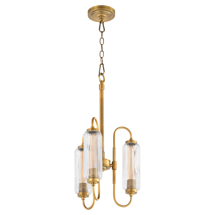 Myhouse Lighting Quorum - 8015-3-47 - Three Light Pendant - Whitmire - Brushed Brass