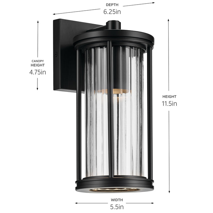 Myhouse Lighting Kichler - 59022BKDS - One Light Outdoor Wall Mount - Barras - Black