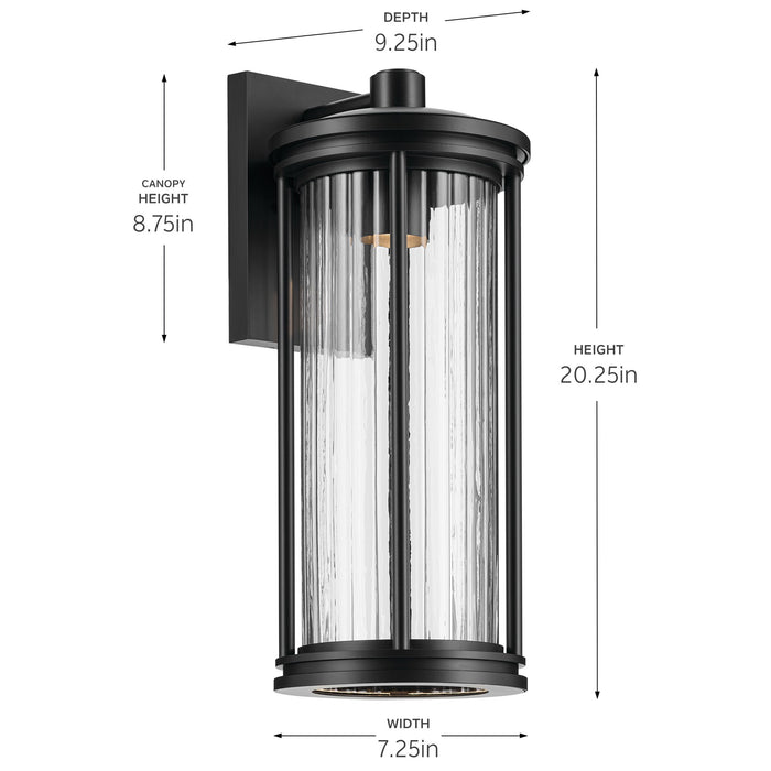 Myhouse Lighting Kichler - 59024BKDS - One Light Outdoor Wall Mount - Barras - Black