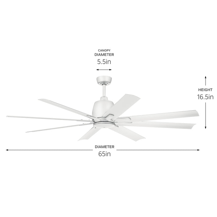 Myhouse Lighting Kichler - 310265MWH - 65" Ceiling Fan - Breda - Matte White