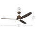 Myhouse Lighting Kichler - 300360-HBB - 60" Ceiling Fan - Calyx - Heritage Brushed Bronze