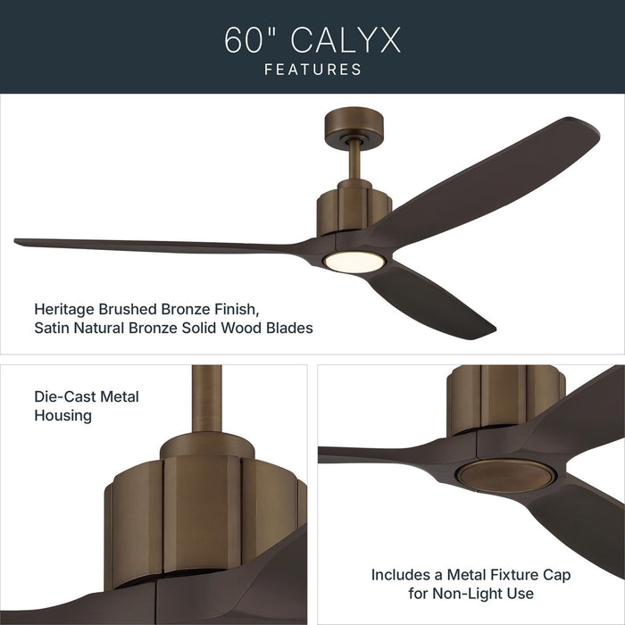 Myhouse Lighting Kichler - 300360-HBB - 60" Ceiling Fan - Calyx - Heritage Brushed Bronze