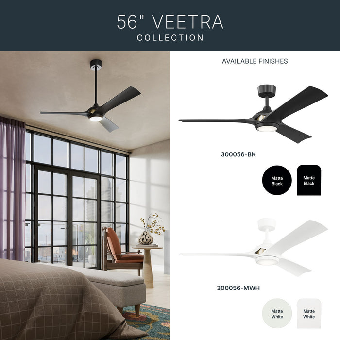 Myhouse Lighting Kichler - 300056-MWH - 56" Ceiling Fan - Veetra - Matte White