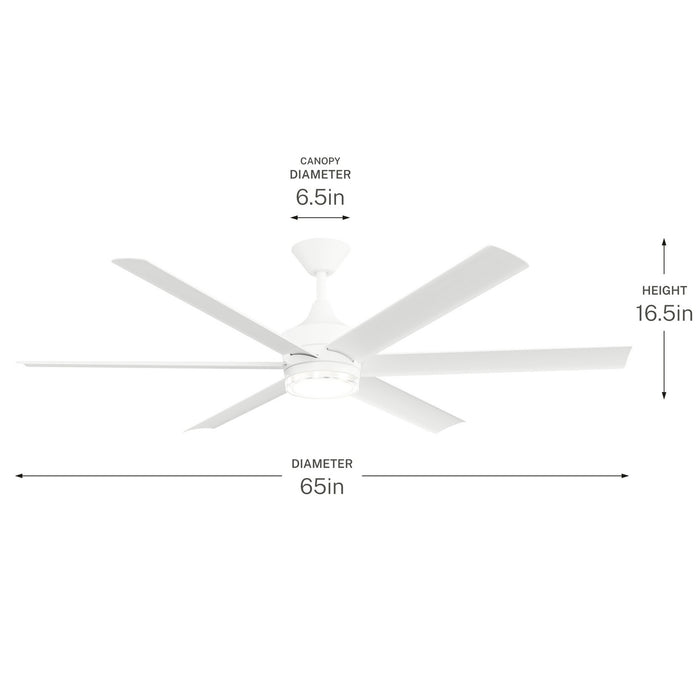 Myhouse Lighting Kichler - 310065-MWH - 65" Ceiling Fan - Solen - Matte White