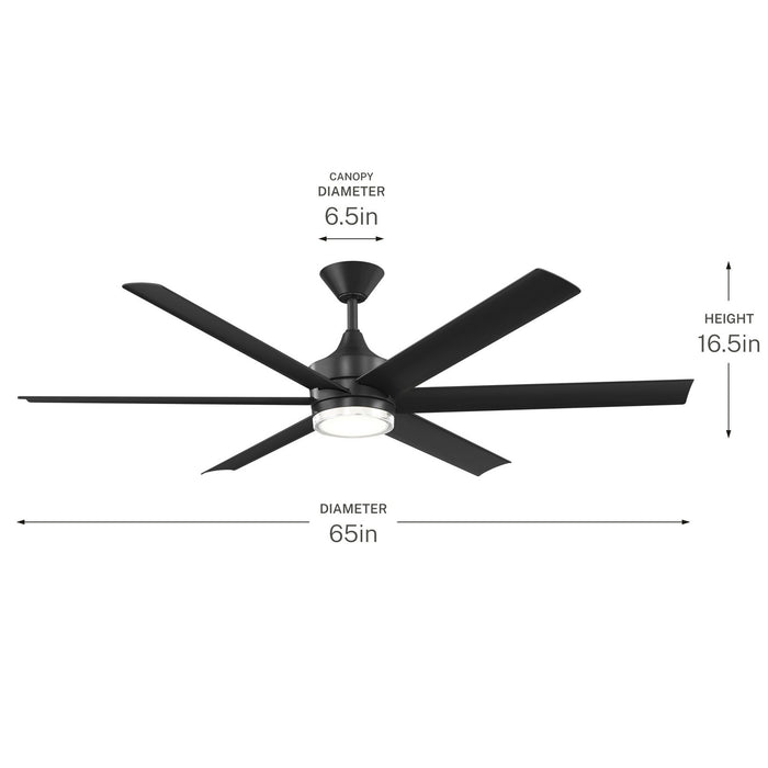 Myhouse Lighting Kichler - 310065-BK - 65" Ceiling Fan - Solen - Matte Black