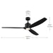 Myhouse Lighting Kichler - 300360-BK - 60" Ceiling Fan - Calyx - Matte Black