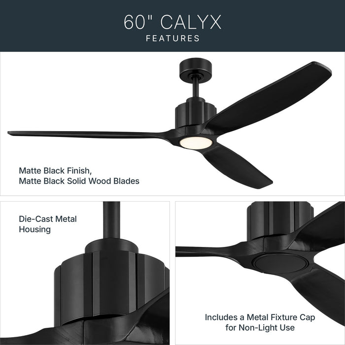 Myhouse Lighting Kichler - 300360-BK - 60" Ceiling Fan - Calyx - Matte Black