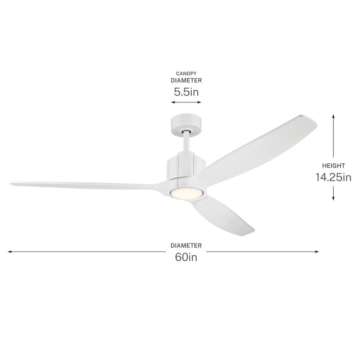 Myhouse Lighting Kichler - 300360-MWH - 60" Ceiling Fan - Calyx - Matte White
