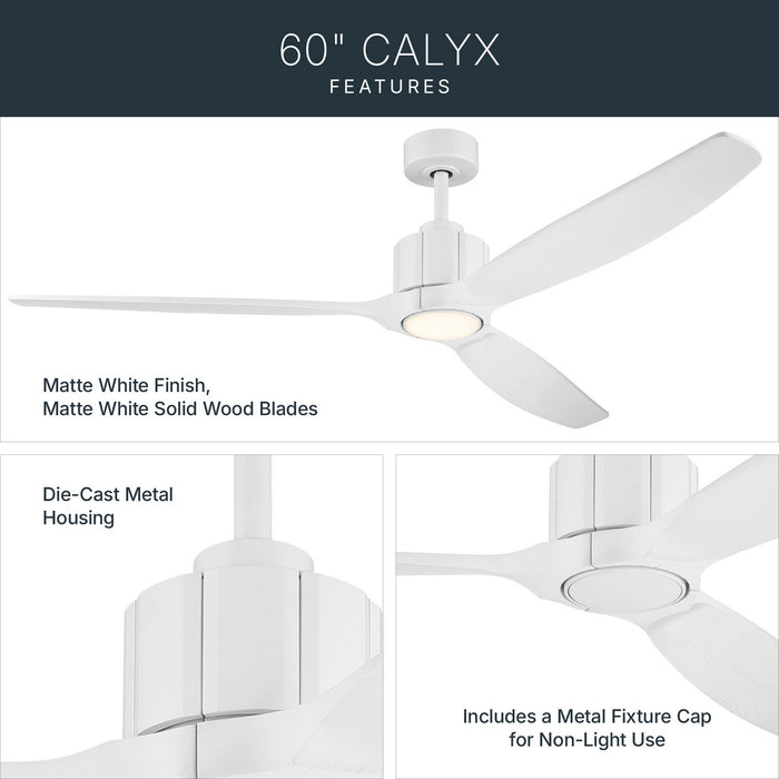 Myhouse Lighting Kichler - 300360-MWH - 60" Ceiling Fan - Calyx - Matte White