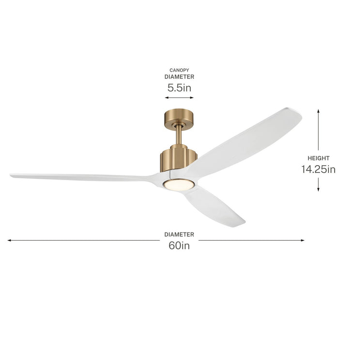 Myhouse Lighting Kichler - 300360-CPZ - 60" Ceiling Fan - Calyx - Champagne Bronze