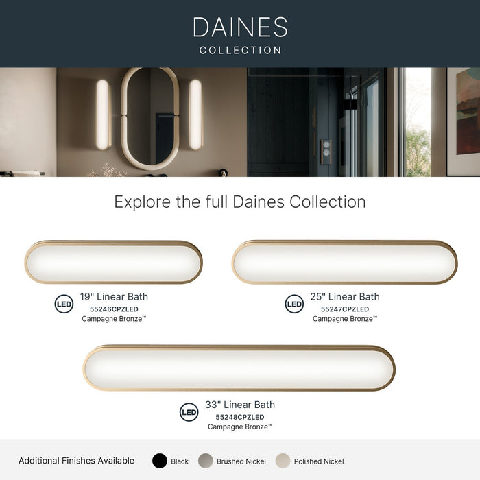 Myhouse Lighting Kichler - 55246CPZLED - LED Bath Bar - Daines - Champagne Bronze