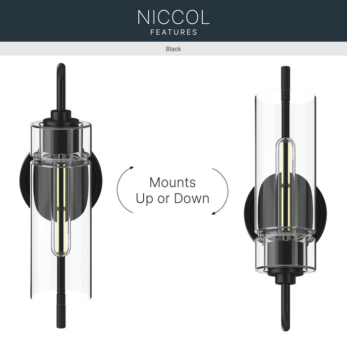 Myhouse Lighting Kichler - 55250BK - One Light Wall Sconce - Niccol - Black