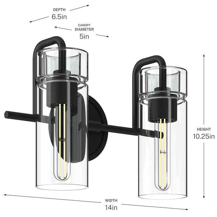 Myhouse Lighting Kichler - 55251BK - Two Light Bath - Niccol - Black