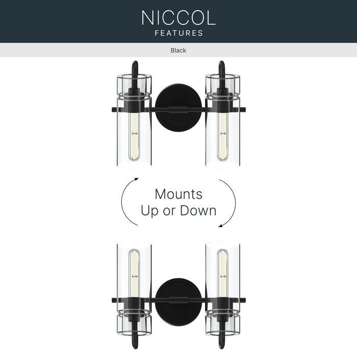 Myhouse Lighting Kichler - 55251BK - Two Light Bath - Niccol - Black