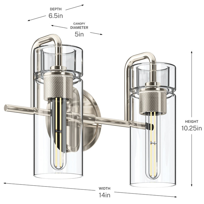 Myhouse Lighting Kichler - 55251PN - Two Light Bath - Niccol - Polished Nickel
