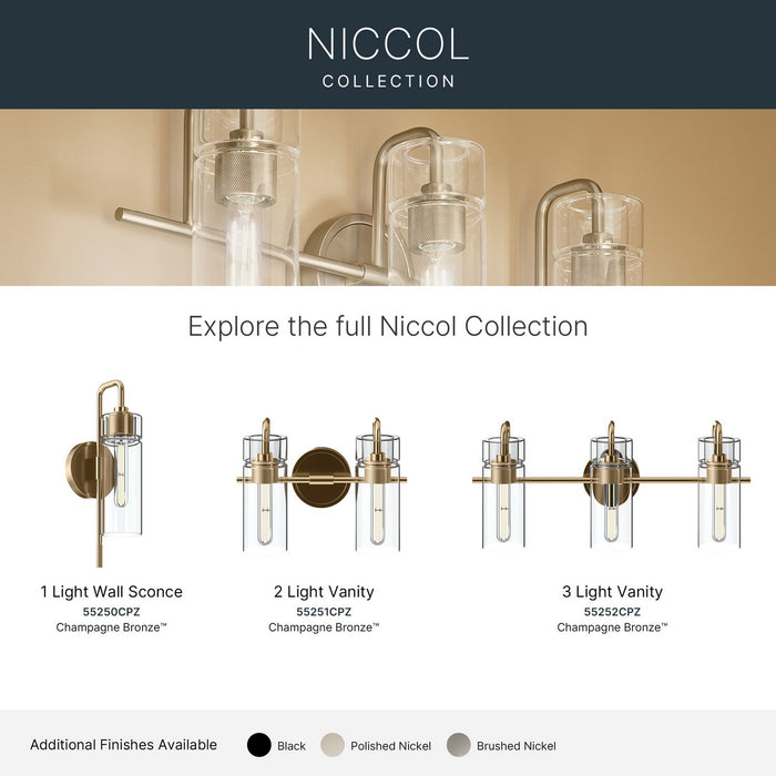 Myhouse Lighting Kichler - 55252CPZ - Three Light Bath - Niccol - Champagne Bronze