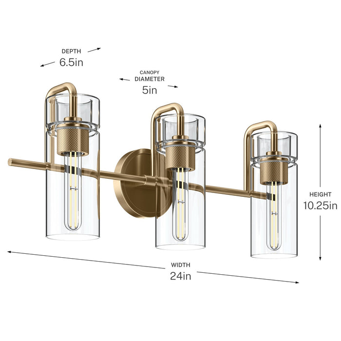 Myhouse Lighting Kichler - 55252CPZ - Three Light Bath - Niccol - Champagne Bronze