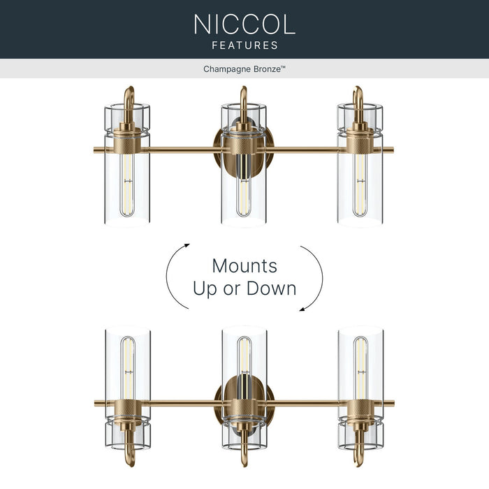 Myhouse Lighting Kichler - 55252CPZ - Three Light Bath - Niccol - Champagne Bronze