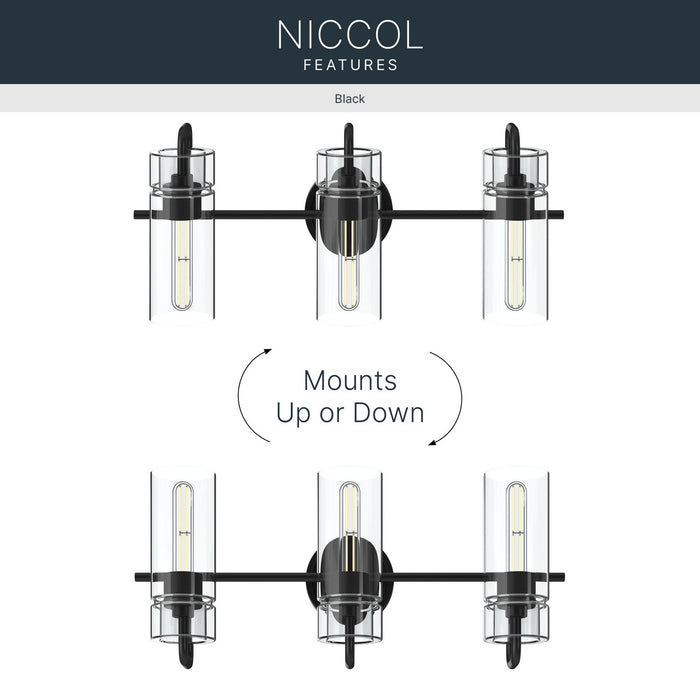 Myhouse Lighting Kichler - 55252BK - Three Light Bath - Niccol - Black