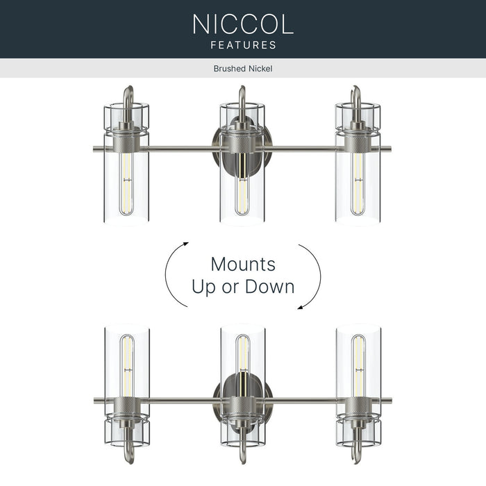Myhouse Lighting Kichler - 55252NI - Three Light Bath - Niccol - Brushed Nickel