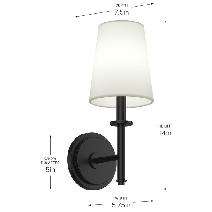 Myhouse Lighting Kichler - 52808BK - One Light Wall Sconce - Kleine - Black