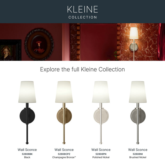 Myhouse Lighting Kichler - 52808BK - One Light Wall Sconce - Kleine - Black