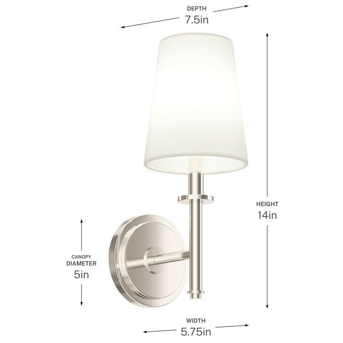Myhouse Lighting Kichler - 52808PN - One Light Wall Sconce - Kleine - Polished Nickel