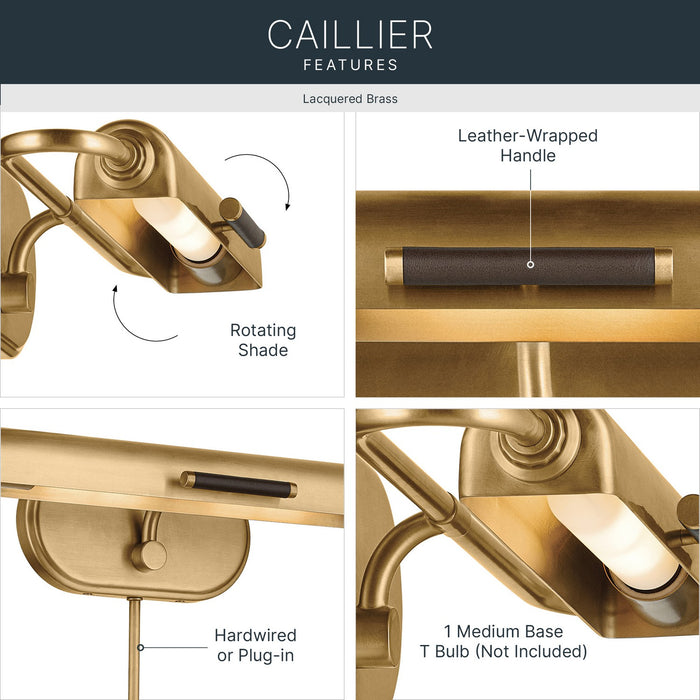 Myhouse Lighting Kichler - 52819LBR - LED Picture Light - Caillier - Lacquered Brass