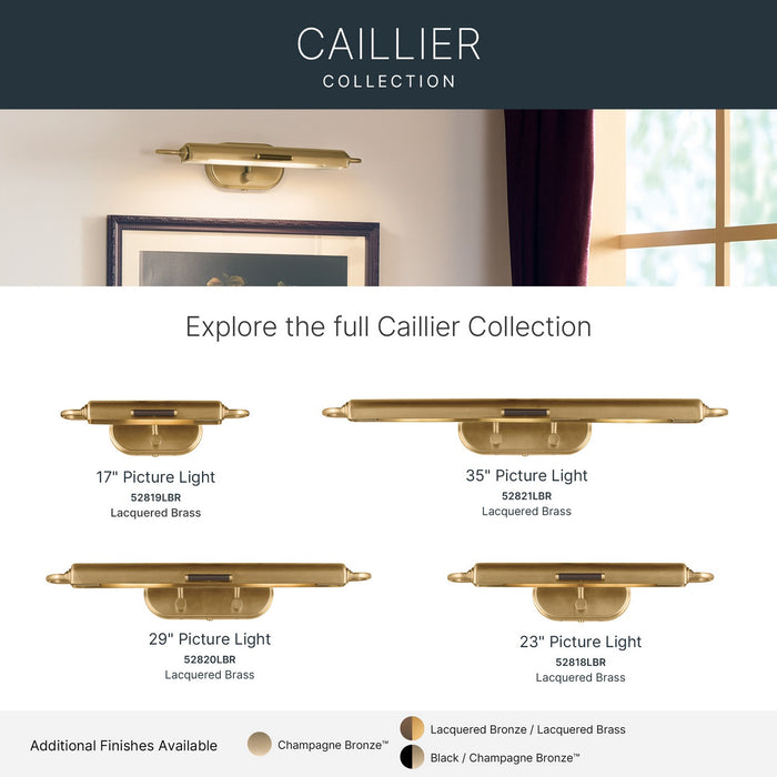 Myhouse Lighting Kichler - 52820LBR - LED Picture Light - Caillier - Lacquered Brass