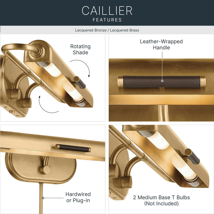 Myhouse Lighting Kichler - 52820LBR - LED Picture Light - Caillier - Lacquered Brass