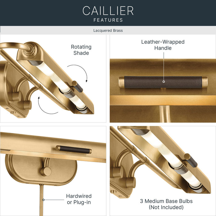 Myhouse Lighting Kichler - 52821LBR - LED Picture Light - Caillier - Lacquered Brass