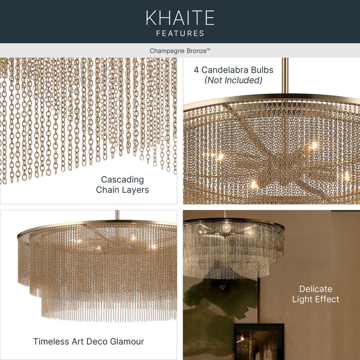 Myhouse Lighting Kichler - 52823CPZ - Four Light Chandelier - Khaite - Champagne Bronze