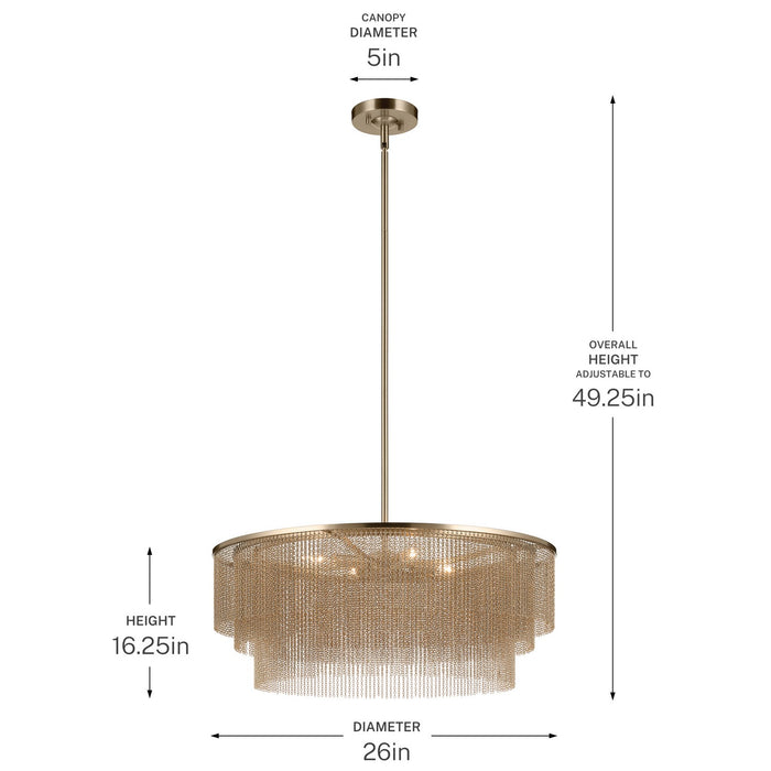 Myhouse Lighting Kichler - 52823CPZ - Four Light Chandelier - Khaite - Champagne Bronze