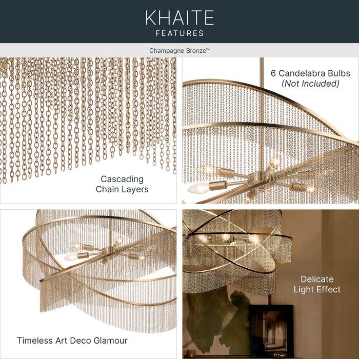 Myhouse Lighting Kichler - 52824CPZ - Six Light Chandelier - Khaite - Champagne Bronze