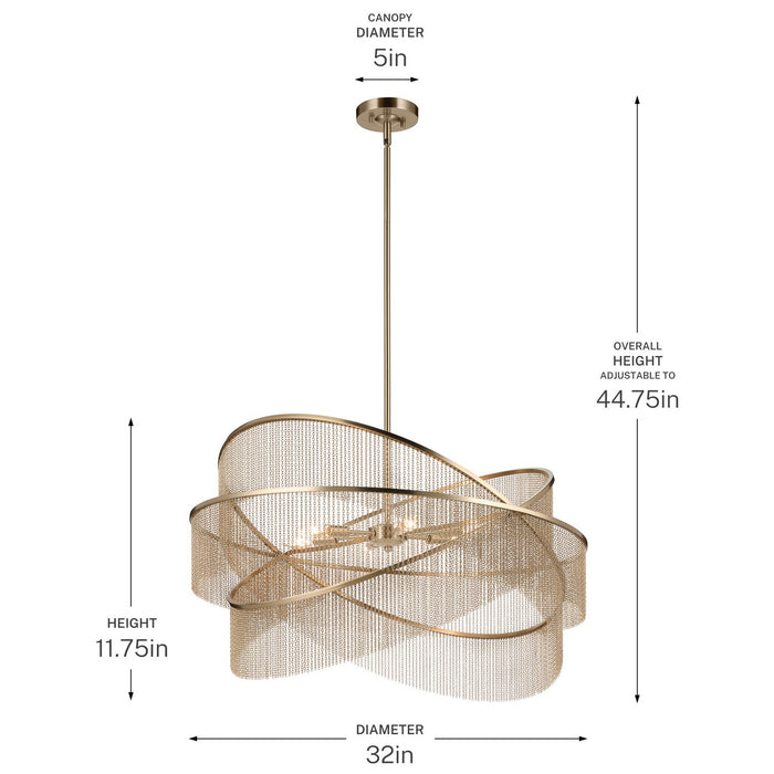 Myhouse Lighting Kichler - 52824CPZ - Six Light Chandelier - Khaite - Champagne Bronze