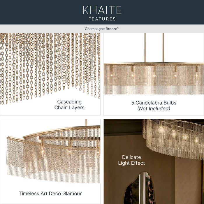 Myhouse Lighting Kichler - 52825CPZ - Five Light Linear Chandelier - Khaite - Champagne Bronze