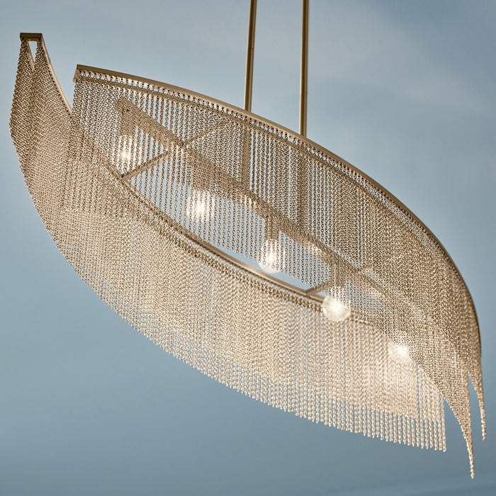 Myhouse Lighting Kichler - 52825CPZ - Five Light Linear Chandelier - Khaite - Champagne Bronze